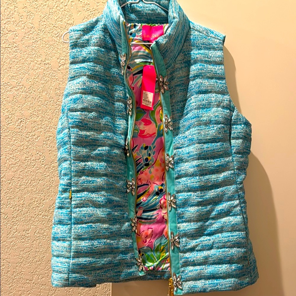 Lilly Pulitzer Blue Quilted Vest